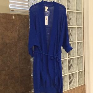 CHICOS BELTED TIE CARDIGAN SWEATER 3/LX